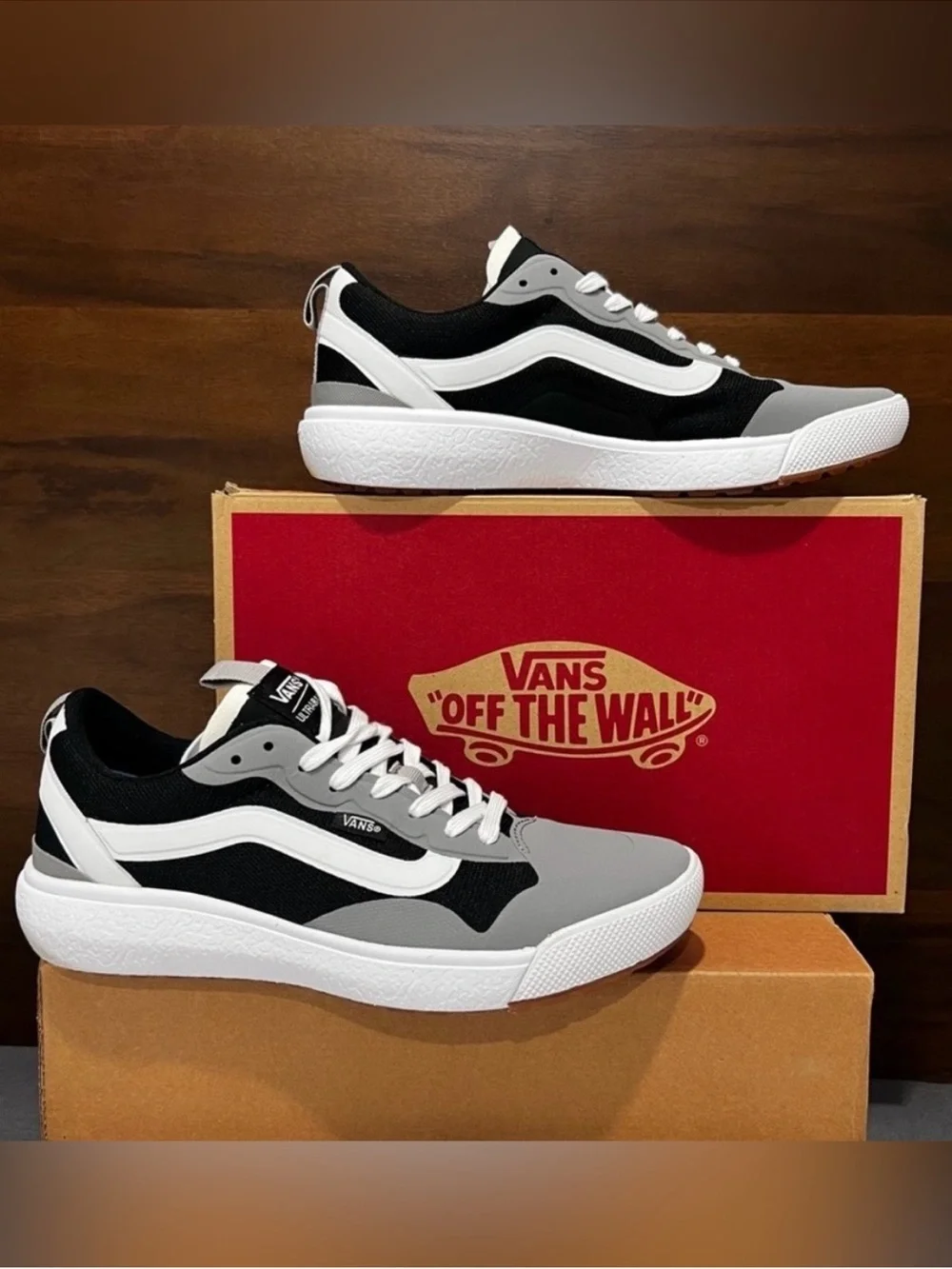 New Vans Ultrarange Exp Black, Gray & White Sneakers